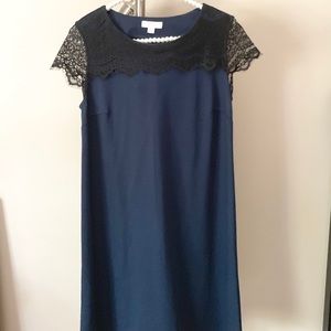 EUC worn once maternity navy and lace dress XS